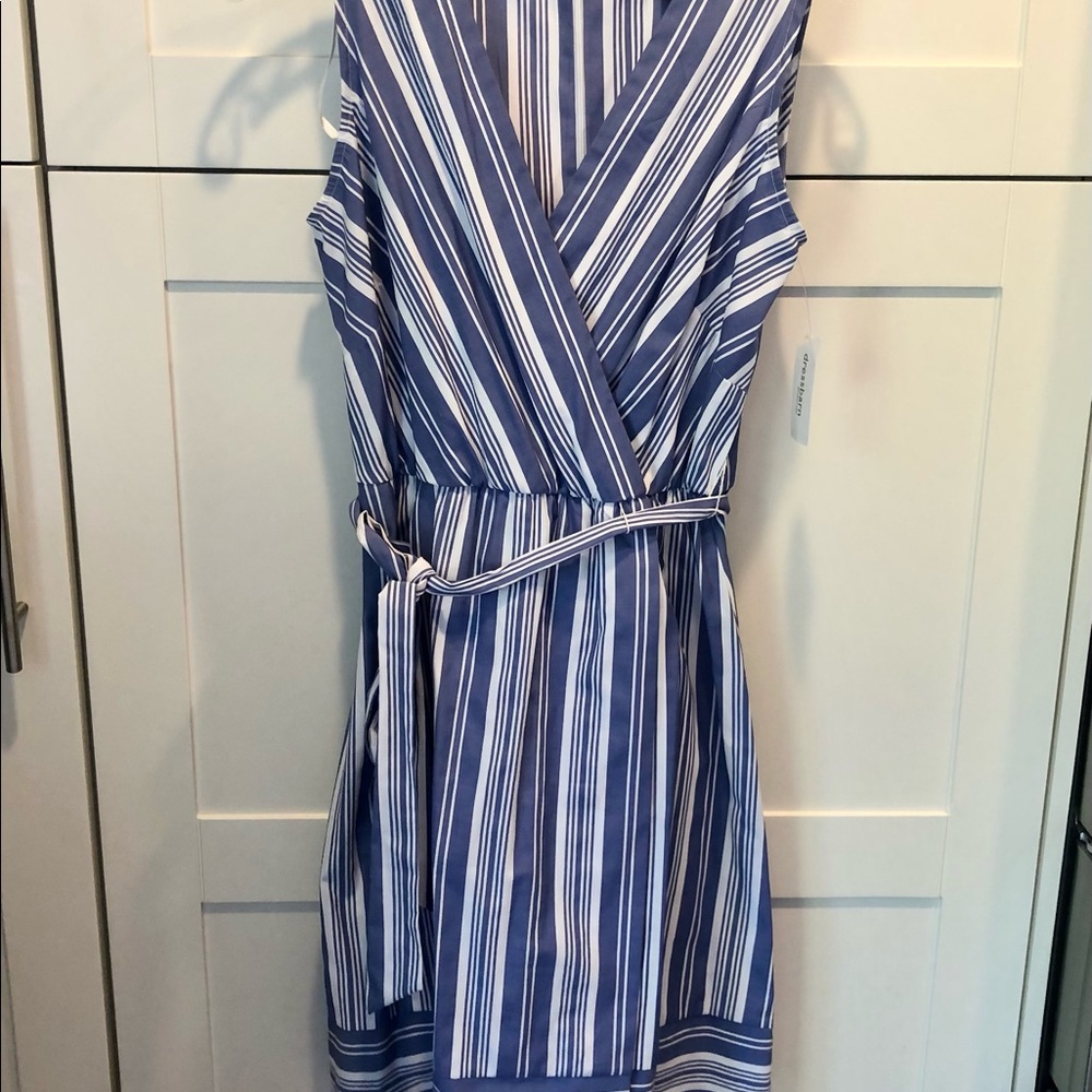 NWT! Roz & Ali Periwinkle and White Striped Dress